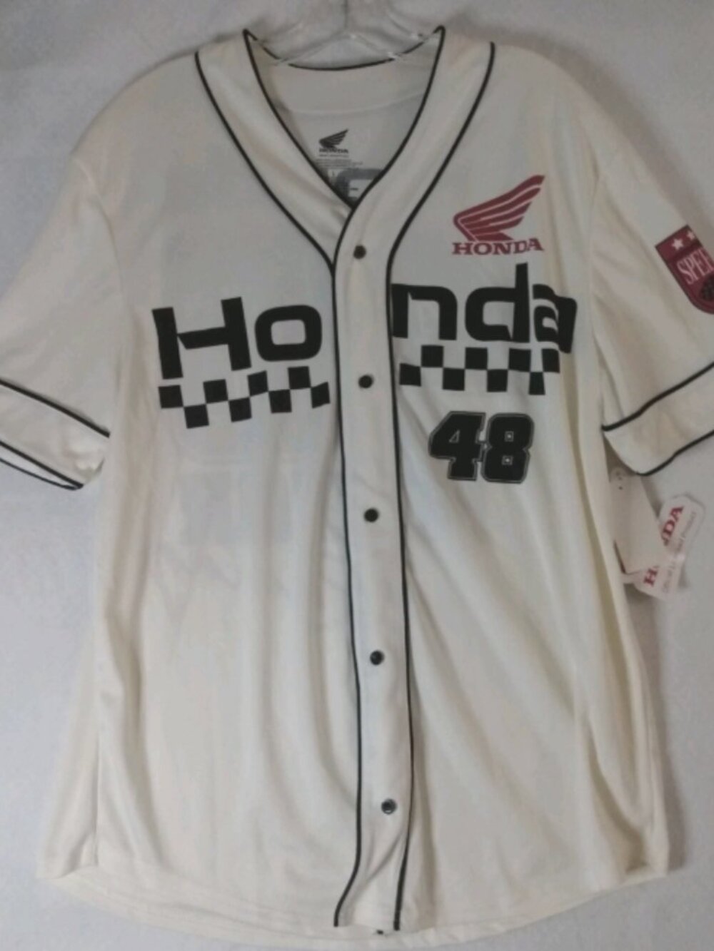 NEW Honda Racing Baseball Style Jersey Button Up Shirt Men's M Biker Motorcycle